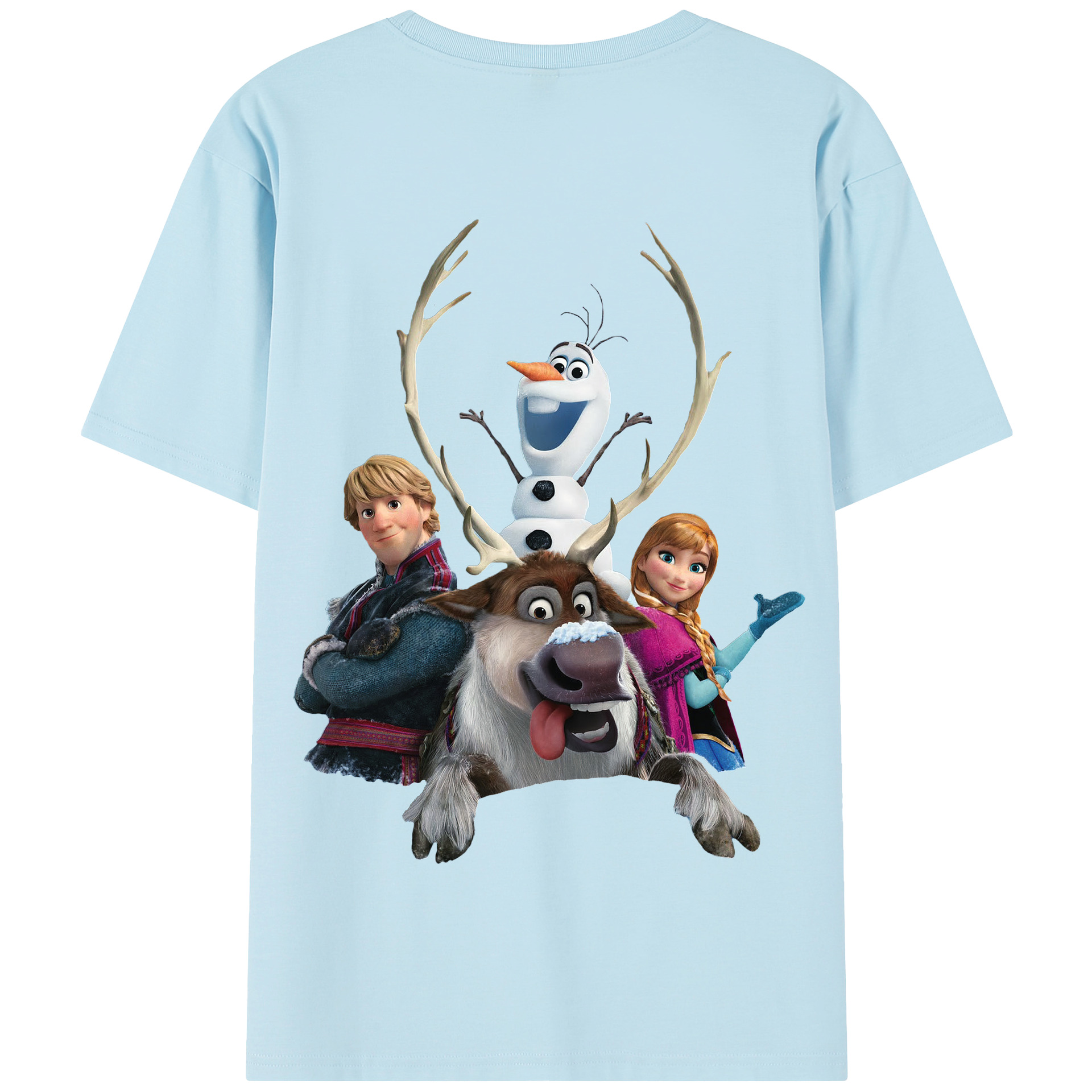 （画像用） アナと雪の女王 アンナ エルサ Frozen Anna Elsa 綿100％半袖Tシャツ（背面プリント）